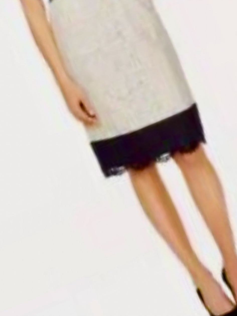 Nwt J. Crew White And Black Lace Color Block Pencil Skirt